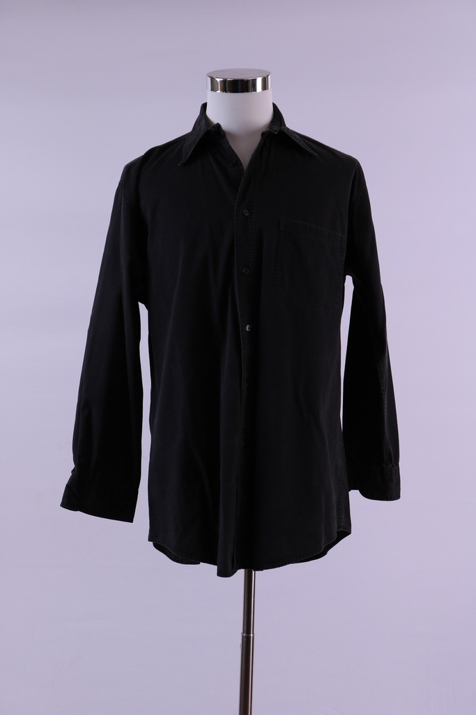 Camisa vestir negro cuello italiano
