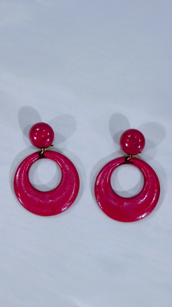 Pendientes fucsia flamenco