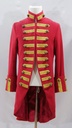 Chaqueta época larga rojo y dorado militar