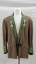 Americana marrón cuello y detalles verde