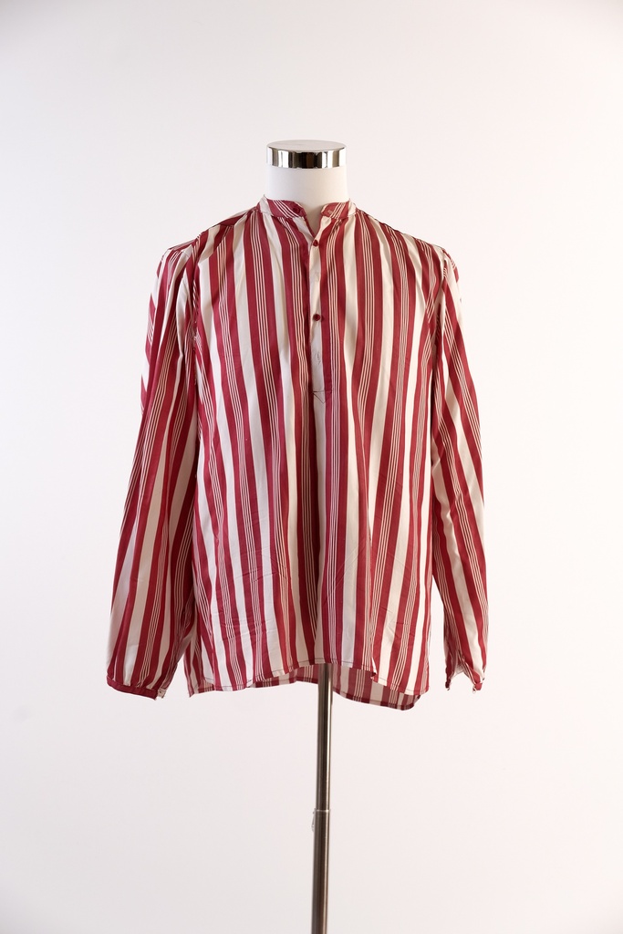 Camisa rayas blanco granate - indumentaria