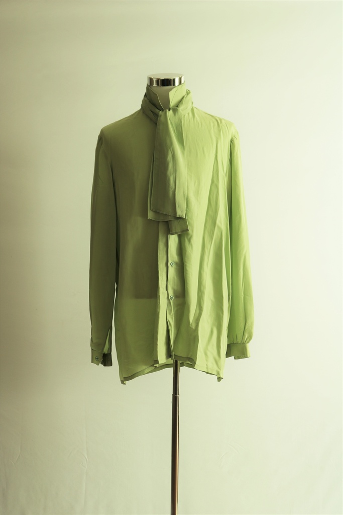 Camisa vestir seda lazada cuello