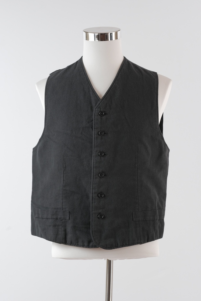 Chaleco H algodón negro espalda raso