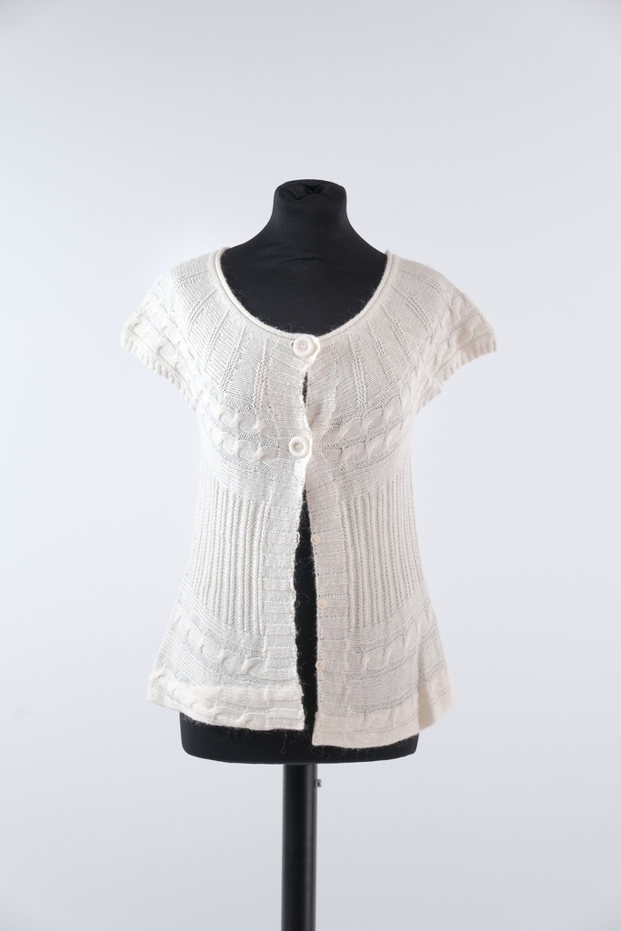 Chaqueta punto manga corta blanco