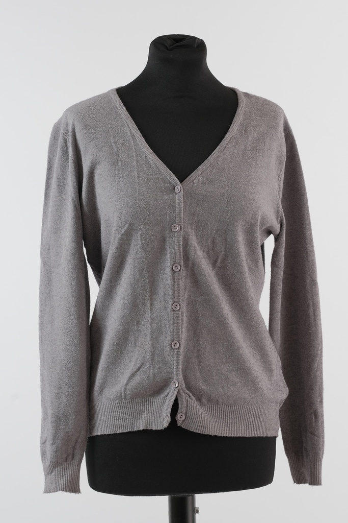 Chaqueta punto gris manga larga