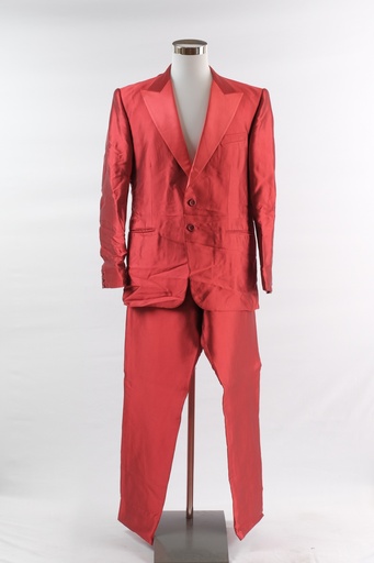 [OP01514] Traje de chaqueta rojo satinado+ pantalón