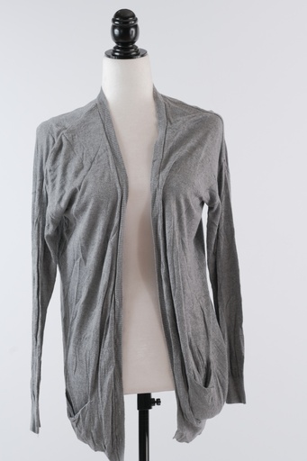 [OP02849] Chaqueta larga punto gris