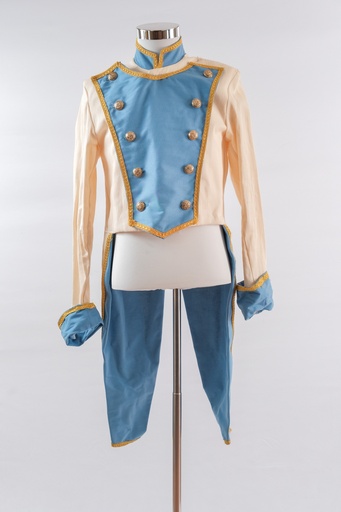 [OP02007] Conjunto napoleónico azul claro y crudo+ pantalón