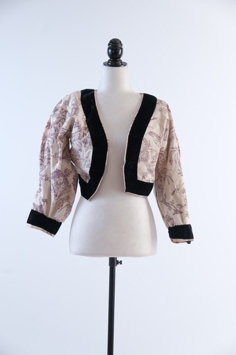 [OP02378] Chaqueta porruana cruda estampada - indumentaria