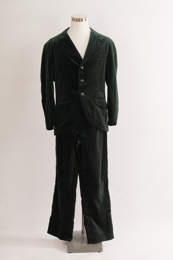 [OP01299] Traje americana terciopelo verde+ 2 pantalones