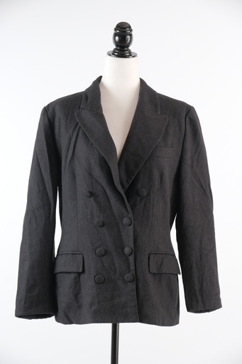 [OP02784] Chaqueta vestir paño cruzada gris marengo