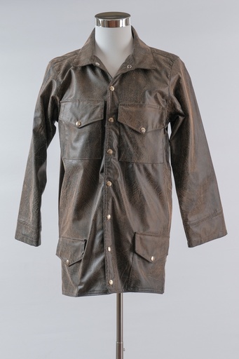 [OP01542] Chaquetón polipiel envejecido marrón