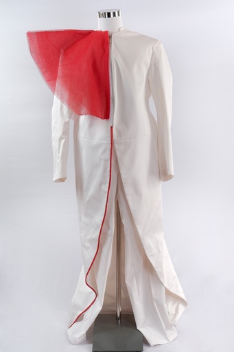 [OP01879] Conjunto Abrigo largo blanco + pantalón