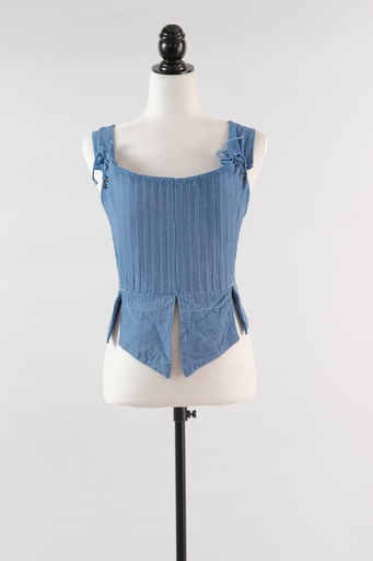 [OP01451] Corsé algodón tirantes varilla azul