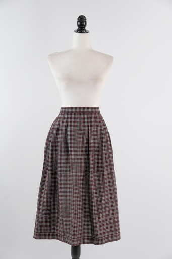 [OP02742] Delantal cuadros gris rayas rojo - indumentaria