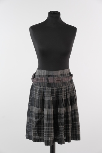 [OP02791] Falda de vuelo cuadros gris negro