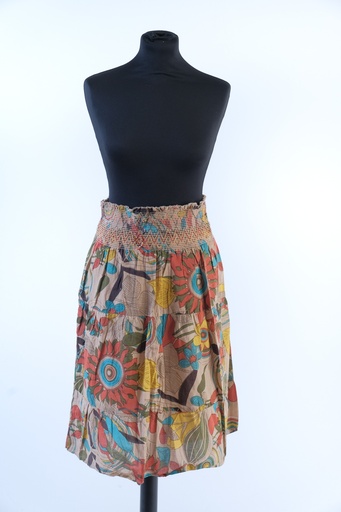 [OP01241] Falda flores cintura nido abeja