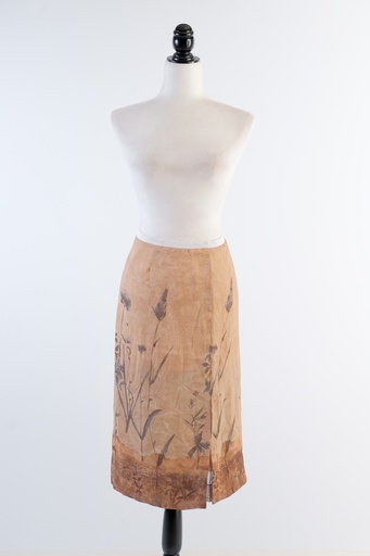 [OP01229] Falda gasa estampado hojas