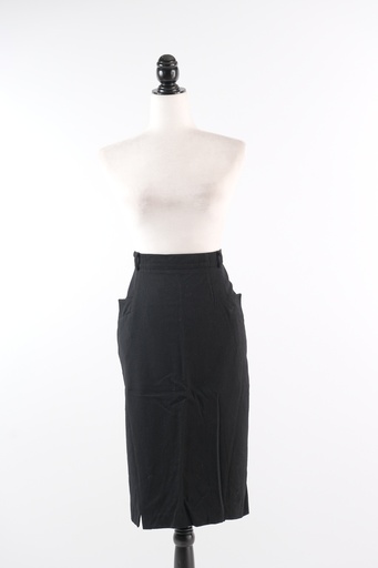 [OP02814] Falda recta negro bolsillos cadera
