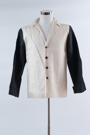 [OP01565] Americana bicolor crudo mangas y espalda negro