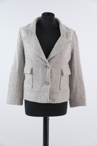[OP02774] Americana de lanilla blanca y gris