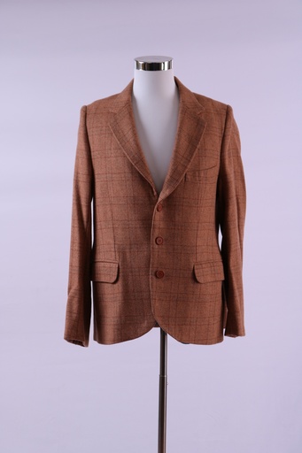 [OP01751] Americana marrón cuadros de tweed