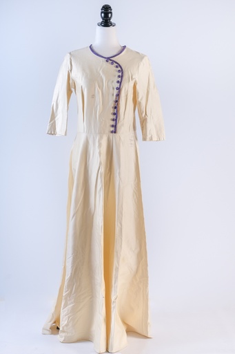 [OP00791] Vestido largo de satén amarillo tipo oriental