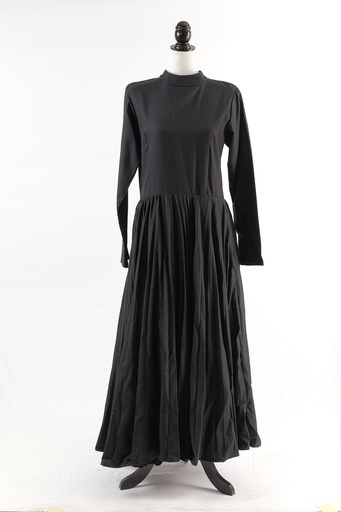 [OP01543] Vestido tipo saya negro largo