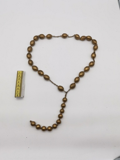 [OP02817] Collar de abalorios de madera dorado