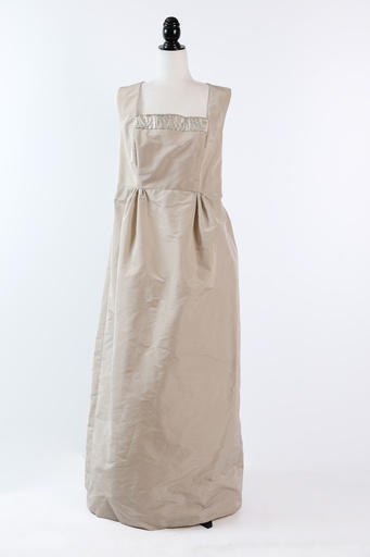 [OP03421] Vestido tafeta color topo opo4