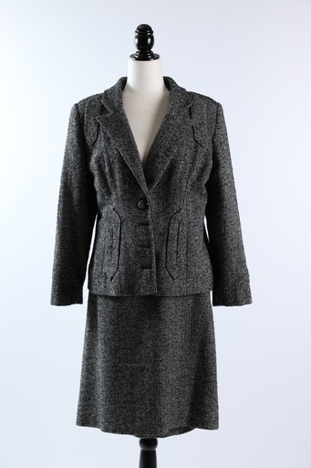 [OP03417] Conjunto chaqueta + falda de lana pata de gallo