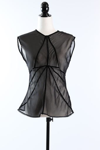 [OP03441] Blusa sin mangas gasa transparente
