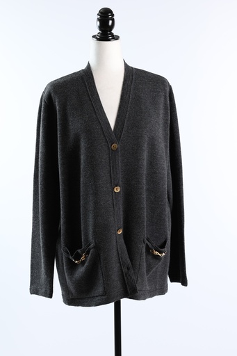 [OP03461] Chaqueta punto gris jaspeada M