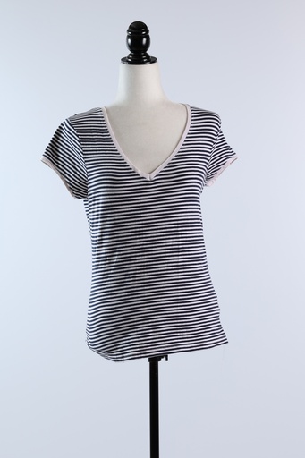 [OP03475] Camiseta M/C rayas escote pico