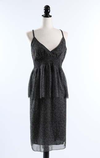 [OP03528] Conjunto blusa tirante y falda gasa negro