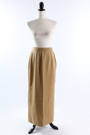 [OP03547] Falda recta camel abotonadura delantero