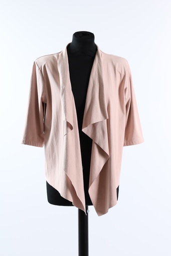 [OP03559] Chaqueta antelina rosa palo manga francesa