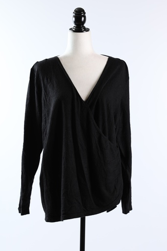 [OP03576] JErsey punto negro cuello pico M/L