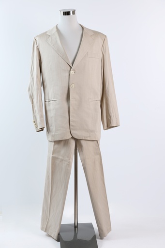 [OP03587] Traje crudo rayas verticales