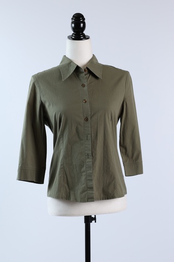 [OP03605] Camisa mujer caqui manga francesa