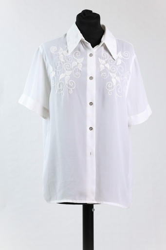 [OP03618] Blusa  blanca bordados pecho