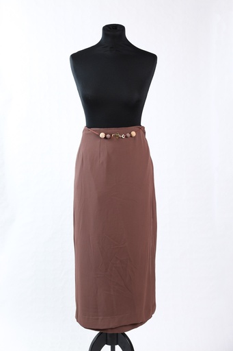 [OP03690] Falda de cruzar ajustable marrón