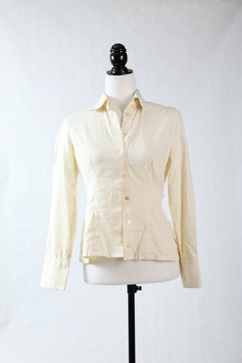 [OP03708] Camisa amarillo palo M/L rayas verticales