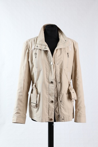 [OP03723] Chaqueta beige impermeable multibolsillos