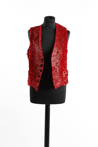 [OP03728] Chaleco de lentejuelas rojo