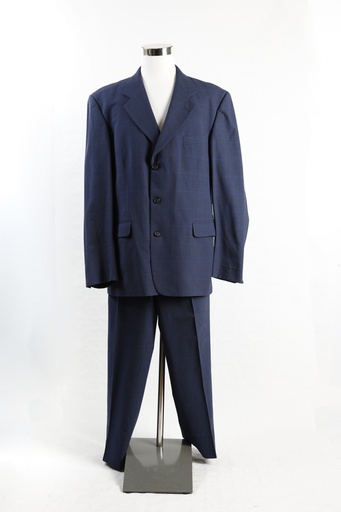[OP03766] Traje azul marino con cuadros al tono