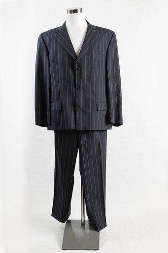 [OP03768] Traje azul marino raya diplomática blanco
