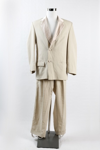 [OP03785] Traje camel solapa seda y botones