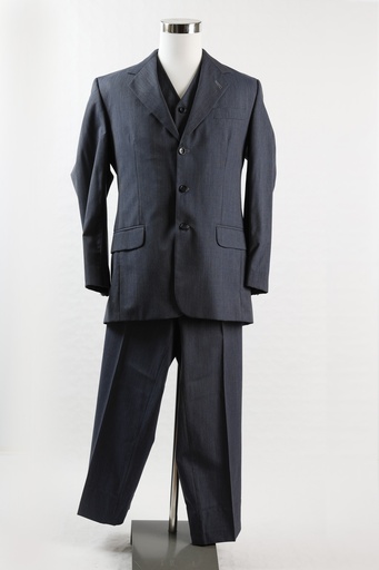 [OP03788] Traje tres piezas azul con rayas blanco