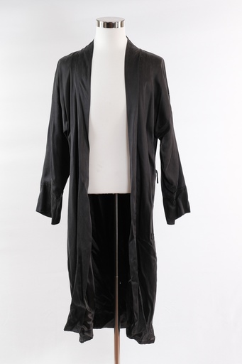 [OP01799] kimono de seda negro tipo batín